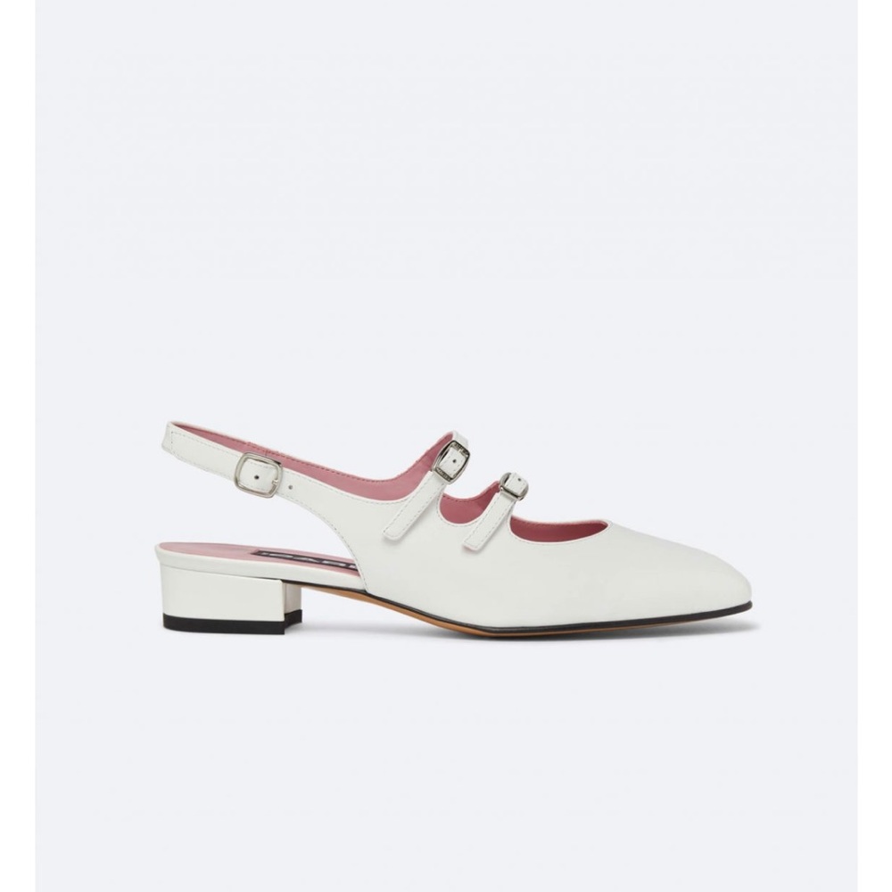 Carel PECHE white patent slingback mary janes size 38